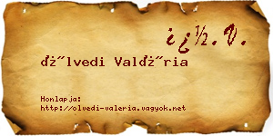 Ölvedi Valéria névjegykártya